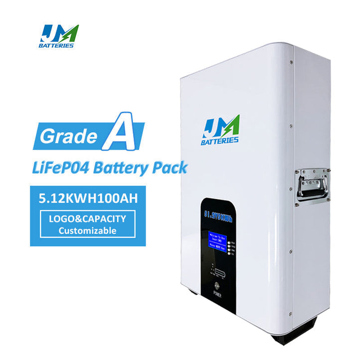 JM 5kw 10kw Home Solar Energy Storage Wall Mounted Battery Pack 100ah 48v Lifepo4 Lithium Ion 100% Efficient Home Solar System JMBatteries