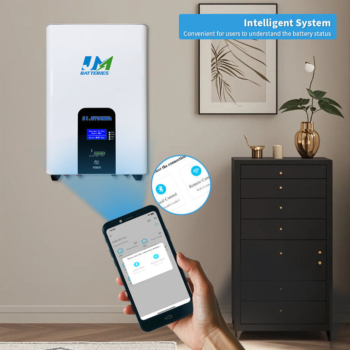 JM 5kw 10kw Home Solar Energy Storage Wall Mounted Battery Pack 100ah 48v Lifepo4 Lithium Ion 100% Efficient Home Solar System JMBatteries