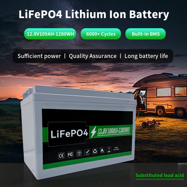 12.8V 100AH Lithium Solar Battery for Electric Motorcycle