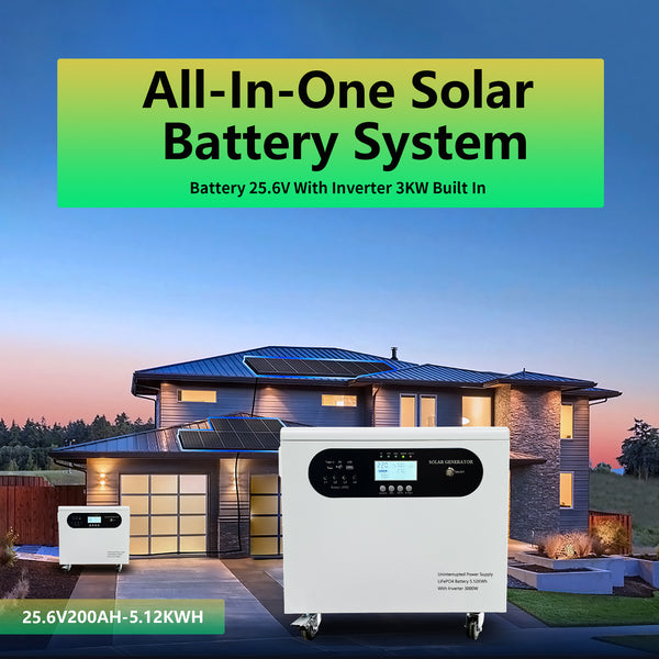 25.6V 150Ah Li-ion Batteries with Inverter All-in-One Energy Storage Battery