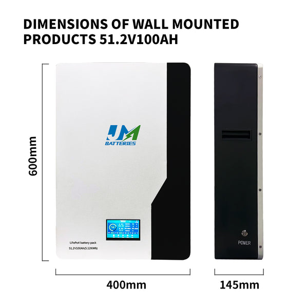 51.2V 100AH 5KWH Wall Mounted LiFePO4 Batteries System Battery