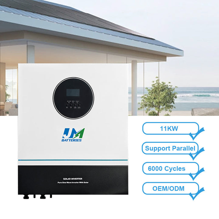 Jm Professional Design11kwh 220V 50Hz Pure Sine Wave Solar Power Inverter for Home Grid -Connected Inverter Solar Panels Portable Inverter WiFi JMBatteries