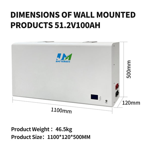 51.2V 100Ah 5KWH Li Ion Cell Solar Energy Storage Battery Pack Wall Mounted Battery