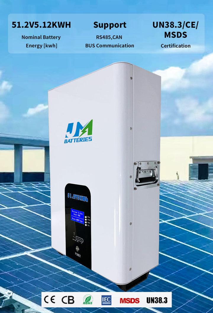 Jm Exported Good Quality 6000 Cycles Wall Mounted LiFePO4 Home Powerwall Battery 48V 51.2V 100ah 5kwh Power Wall for Household Energy Storage Lithium Battery JMBatteries