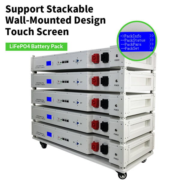 51.2V 140AH Stackable Rack Mounted LiFePO4 Lithium Battery