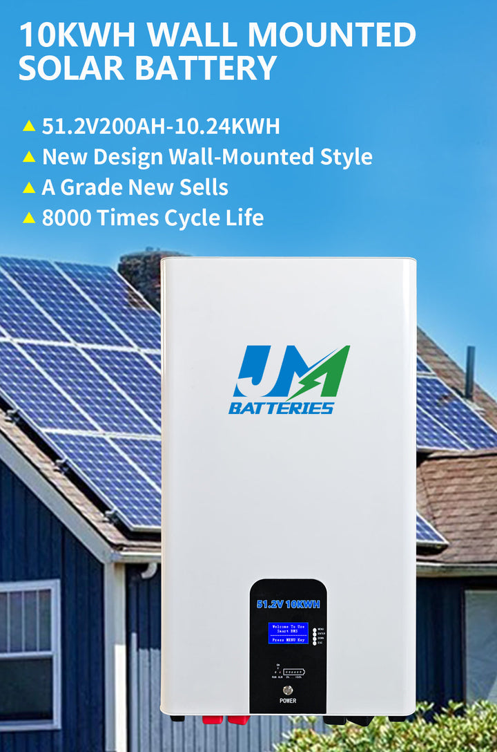 JM 10kwh 51.2V 200ah lifepo4 solar battery 51.2v 200ah lifepo4 wall mount battery JMBatteries