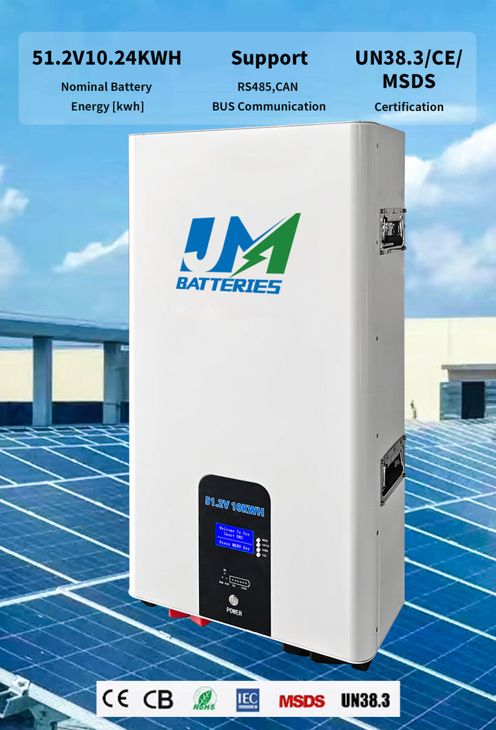 JM 10kwh 51.2V 200ah lifepo4 solar battery 51.2v 200ah lifepo4 wall mount battery JMBatteries