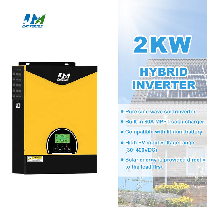 Jm High Quality Wholesale Pure Sine Wave 2kwh Inverter Solar Power Inverters 220V 50Hz Hybrid Solar Inverter JMBatteries