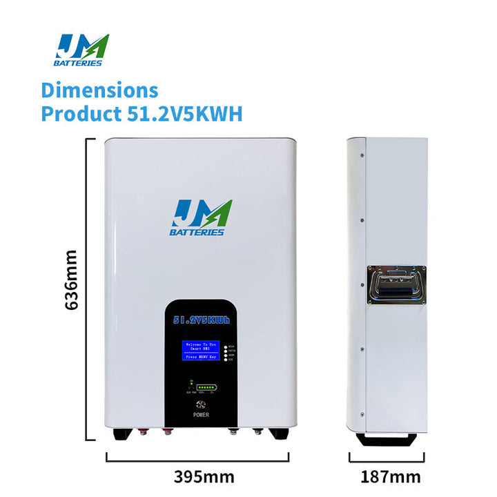 JM 5kw 10kw Home Solar Energy Storage Wall Mounted Battery Pack 100ah 48v Lifepo4 Lithium Ion 100% Efficient Home Solar System JMBatteries