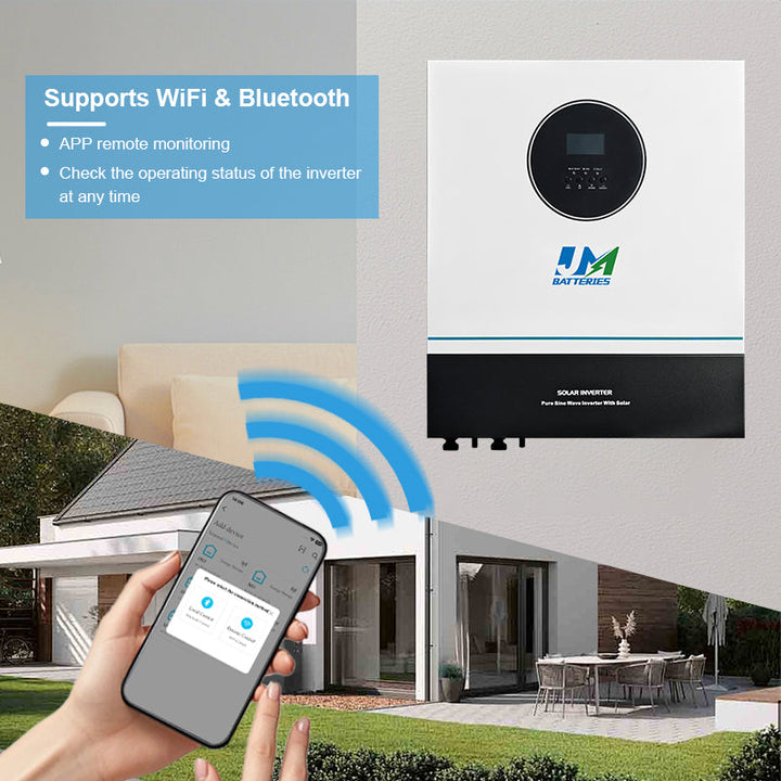 Jm Professional Design11kwh 220V 50Hz Pure Sine Wave Solar Power Inverter for Home Grid -Connected Inverter Solar Panels Portable Inverter WiFi JMBatteries