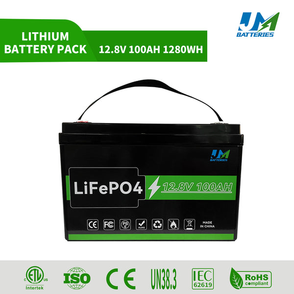 New 12.8V 100AH LiFePO4 Battery Pack Lithium Ion Batteries