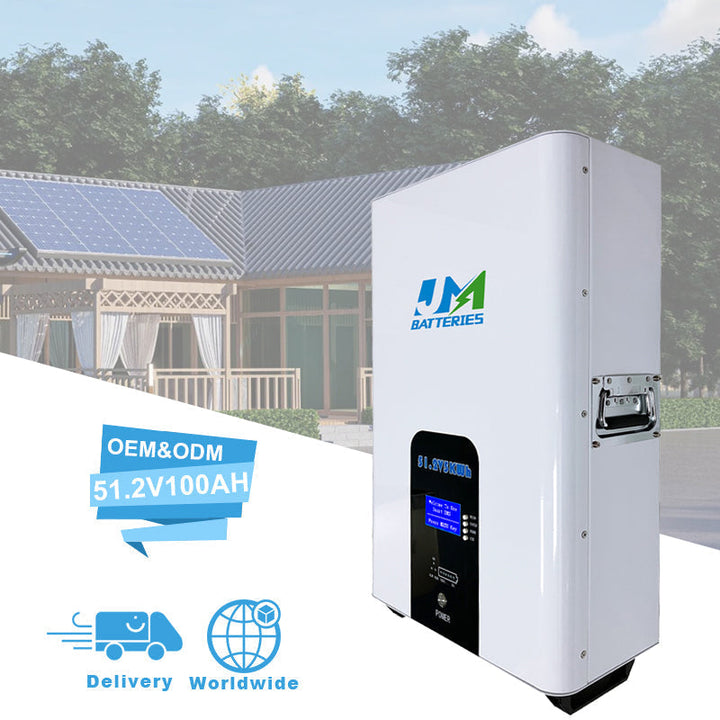 JM 5kw 10kw Home Solar Energy Storage Wall Mounted Battery Pack 100ah 48v Lifepo4 Lithium Ion 100% Efficient Home Solar System JMBatteries