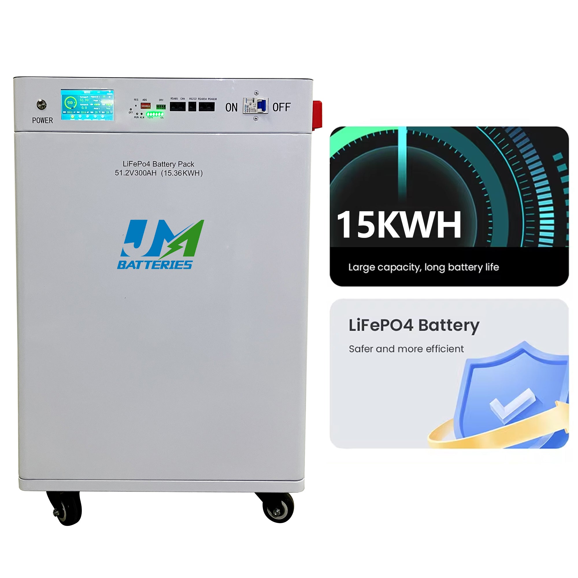 JM New Lithium Ion Home and Solar Storage Lifepo4 Battery 15Kwh with 300ah 314ah 48V 51.2V